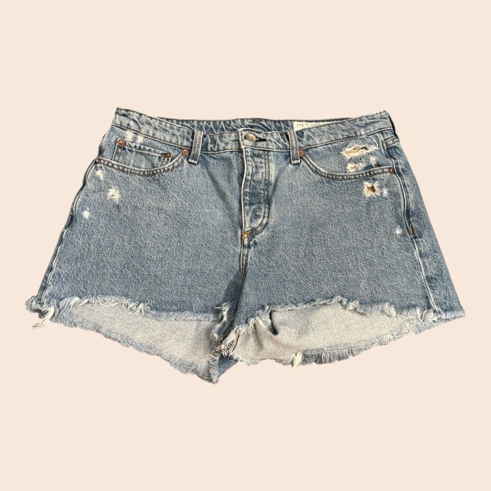 Rag & Bone Cut Off Shorts Womens Size 29 Blue Denim Distressed Misha Destructed